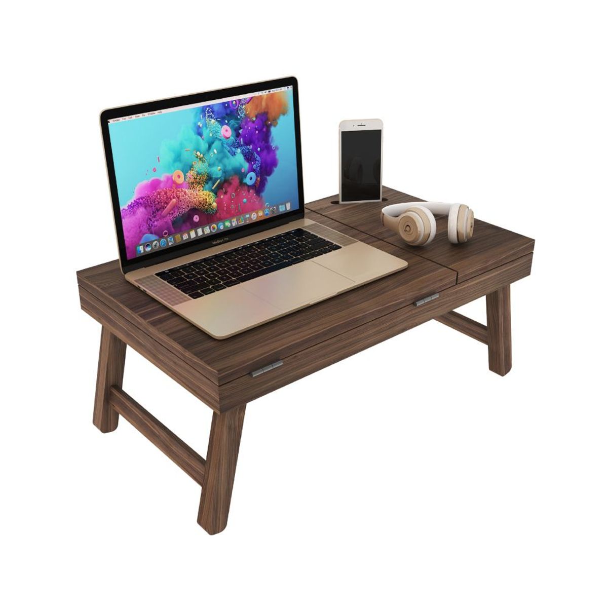 LUCANAS FURNITURE - Mesa Plegable para Laptop Melamine Pino/Nogal