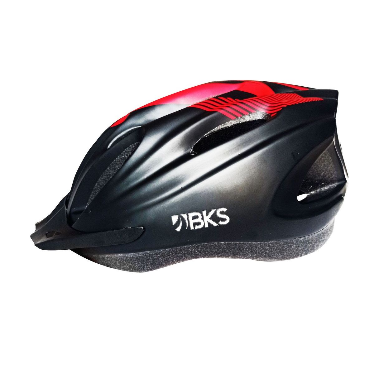 BKS - Casco bicicleta bmx profesional bks mtb h350 ruta Negro-Rojo