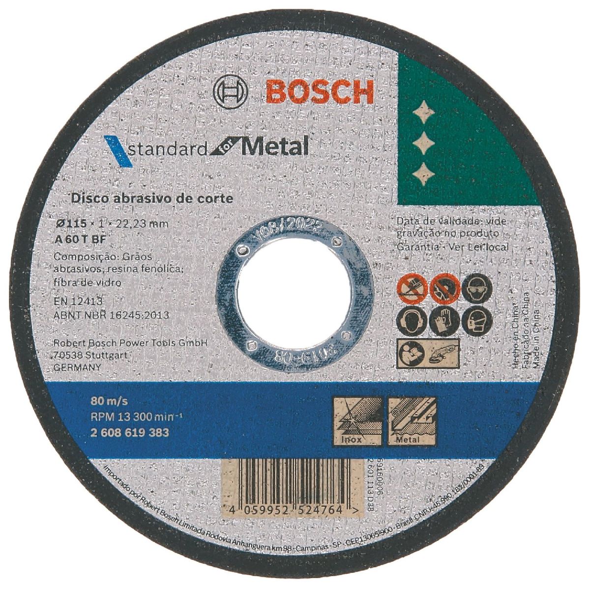 BOSCH - Pack 200 Discos de Corte para metal + Esmeril Angular 4-1/2" 850W GWS 850