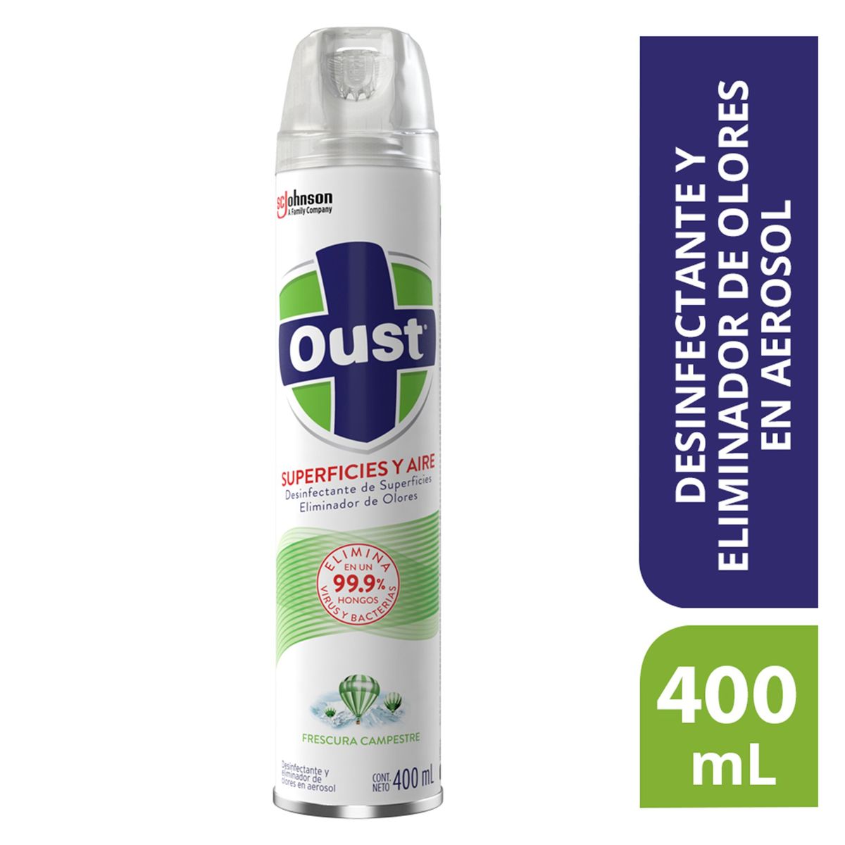 OUST - Desinfectante Aerosol Frescura Campestre 400ml