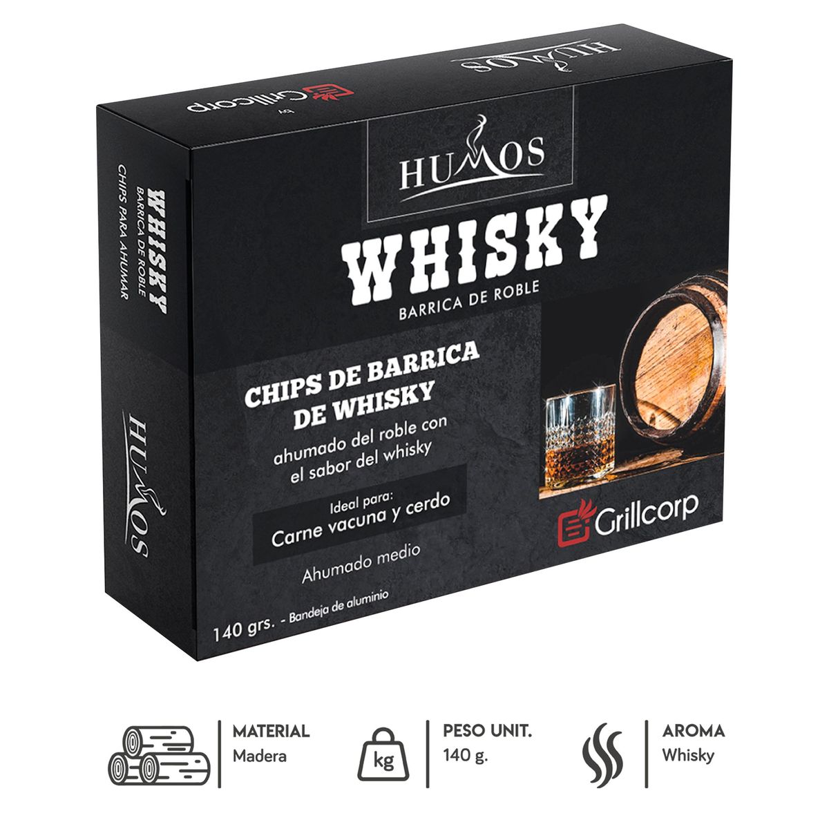 Astillas de Barrica de Whisky 140 gr, marca GRILLCORP - Foto Principal