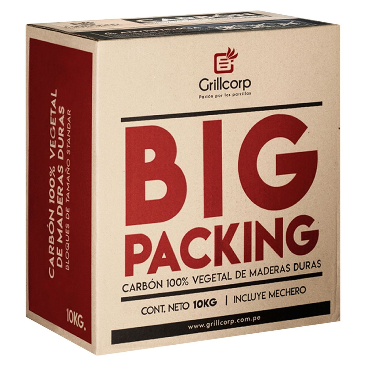 GRILLCORP - Caja de Carbón Vegetal 10  kg