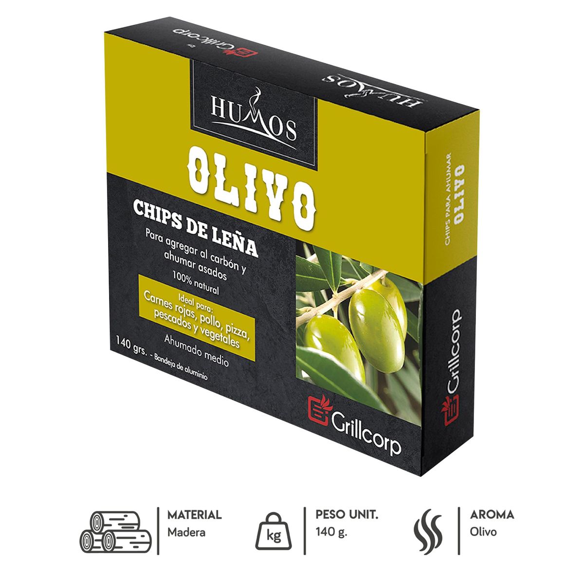 GRILLCORP - Astillas de Leña de Olivo 140 gr