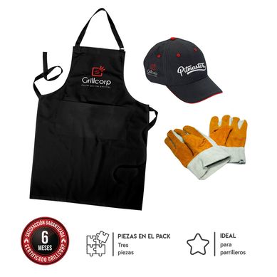 Combo mandil parrillero + Gorro + Guantes parrilleros
