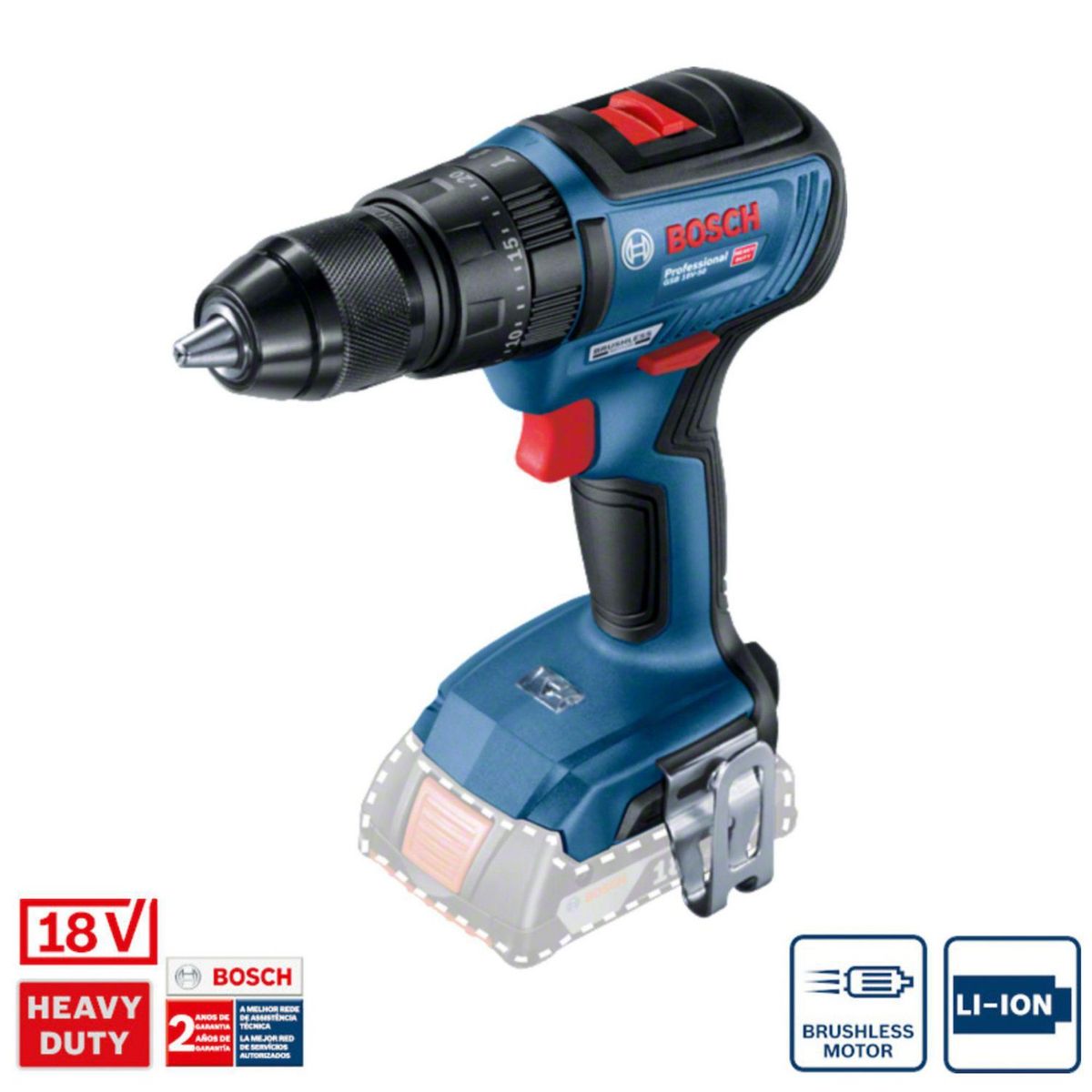 BOSCH - Taladro Atornillador Percutor Bosch 18V GSB 18V-50 Brushless 18V (Sin batería)