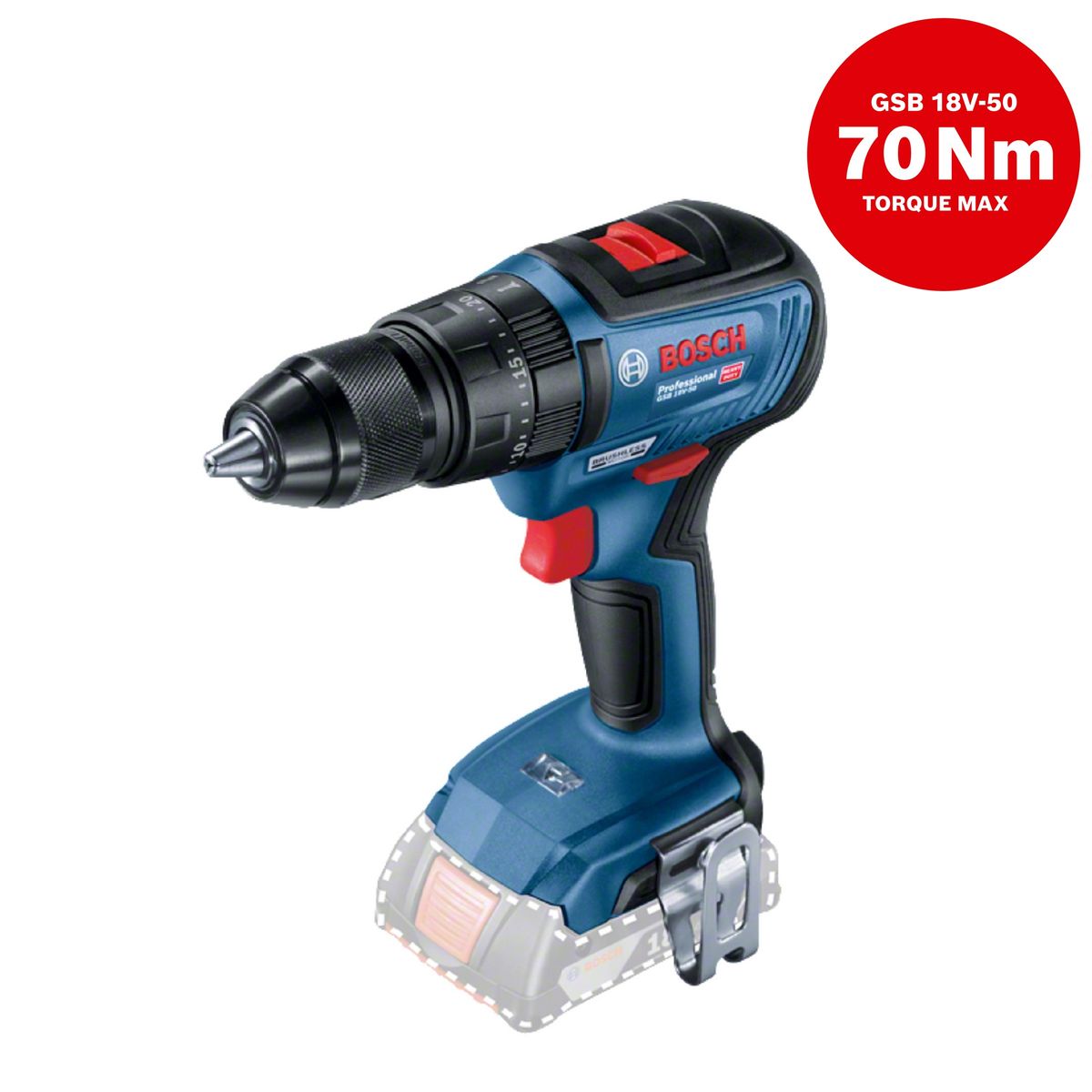BOSCH - Taladro Atornillador Percutor Bosch 18V GSB 18V-50 Brushless 18V (Sin batería)