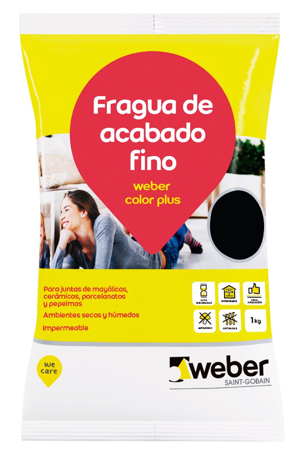 WEBER - Fragua para Cerámicas o Porcelanatos Weber Negro 1kg