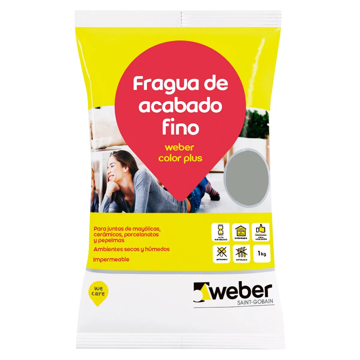 WEBER - Fragua para Cerámicas o Porcelanatos Weber Plata 1kg