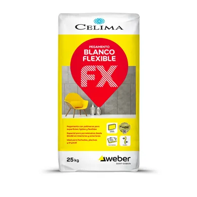 Pegamento para Cer�micas o Porcelanatos Celima Blanco Flexible 25kg