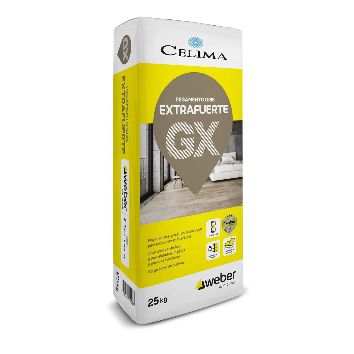 CELIMA - Pegamento para Cerámicas o Porcelanatos Celima Gris Extrafuerte 25kg