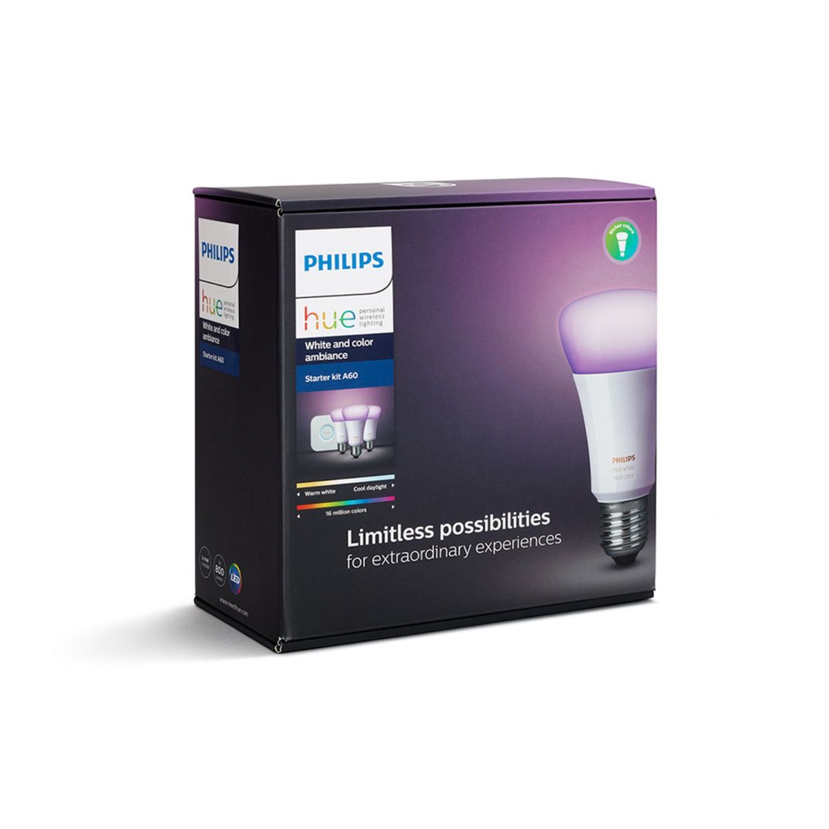 PHILIPS HUE - Hue Pack x3 Focos Kit de Inicio 9.5W E27 WCA + Bridge
