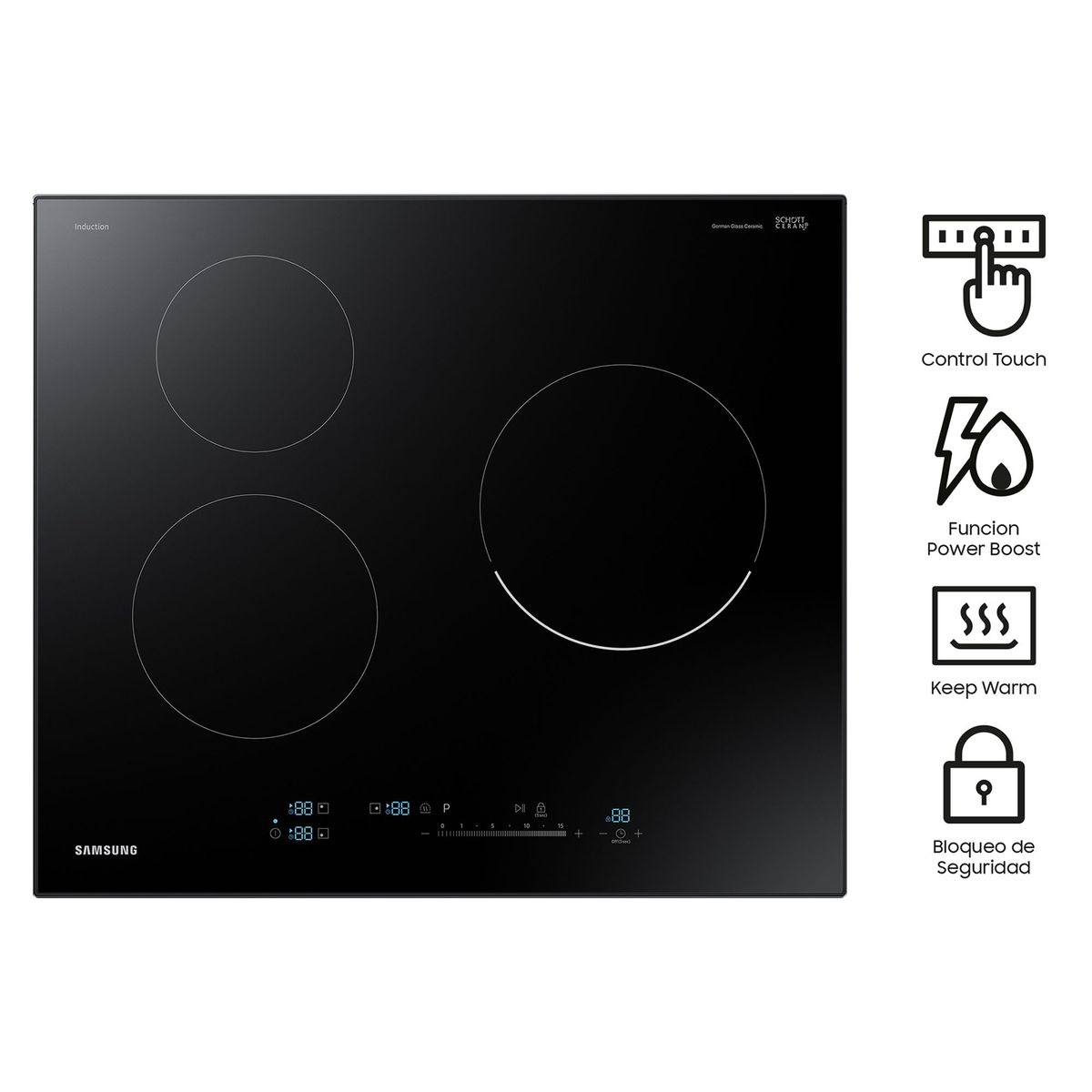 SAMSUNG - Cocina empotrable Inducción Samsung NZ63R6707MR/PE X3 Quemadores