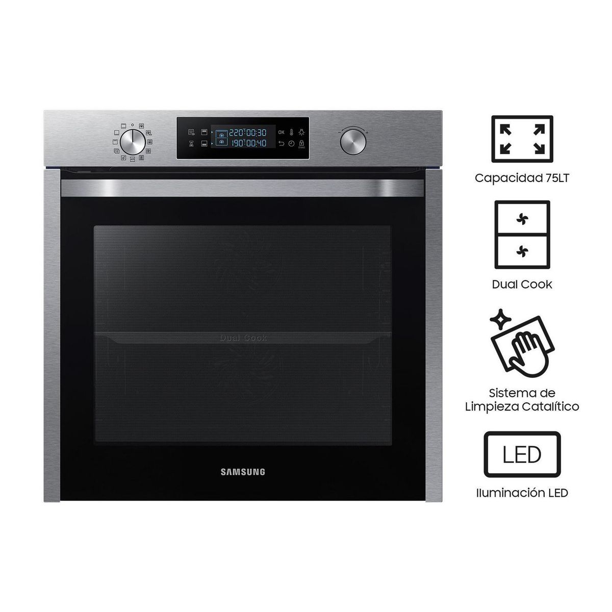 SAMSUNG - Horno Empotrable Samsung Eléctrico 75 Lt NV75K5541BS/PE Negro