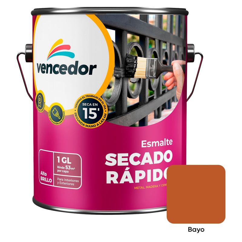 VENCEDOR - Esmalte Secado Rápido Bayo 1 Gl