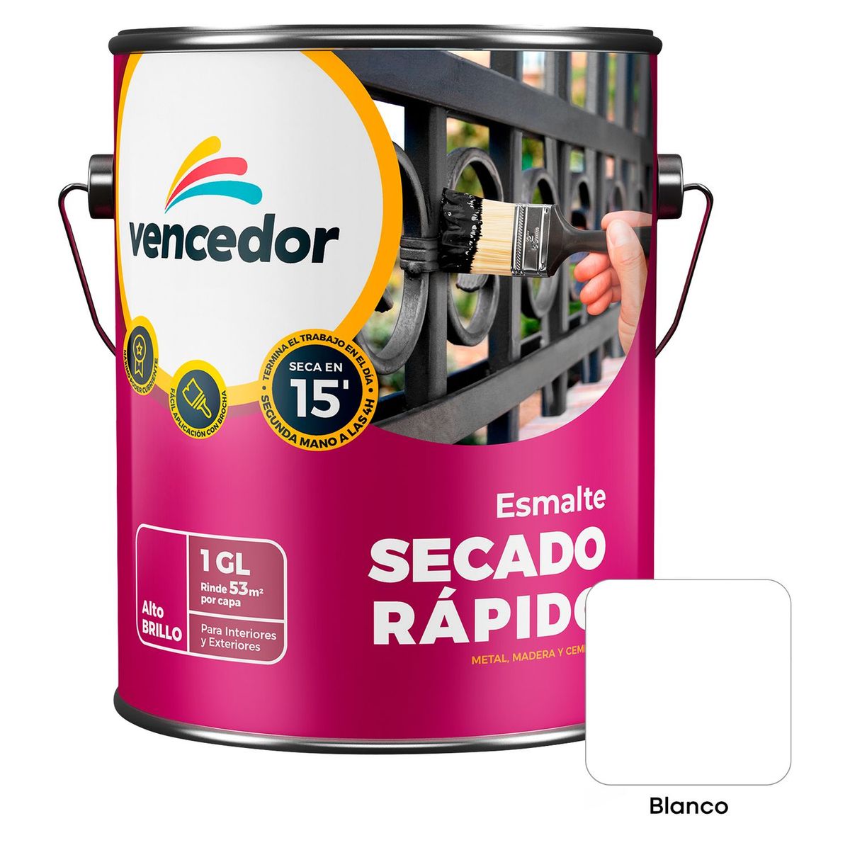 VENCEDOR - Esmalte Secado Rápido Blanco 1 Gl