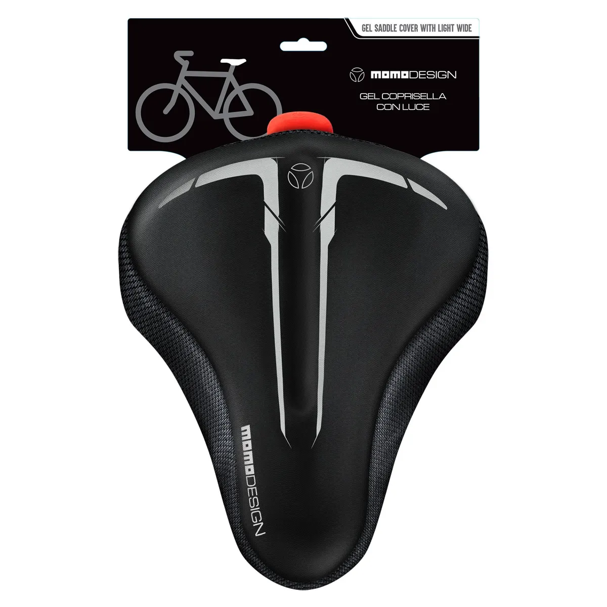 MOMO - Asiento Bicicleta Momo Gel con Luz Color Negro