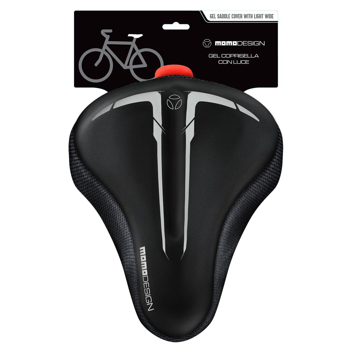 MOMO - Asiento Bicicleta Momo Gel con Luz Color Negro