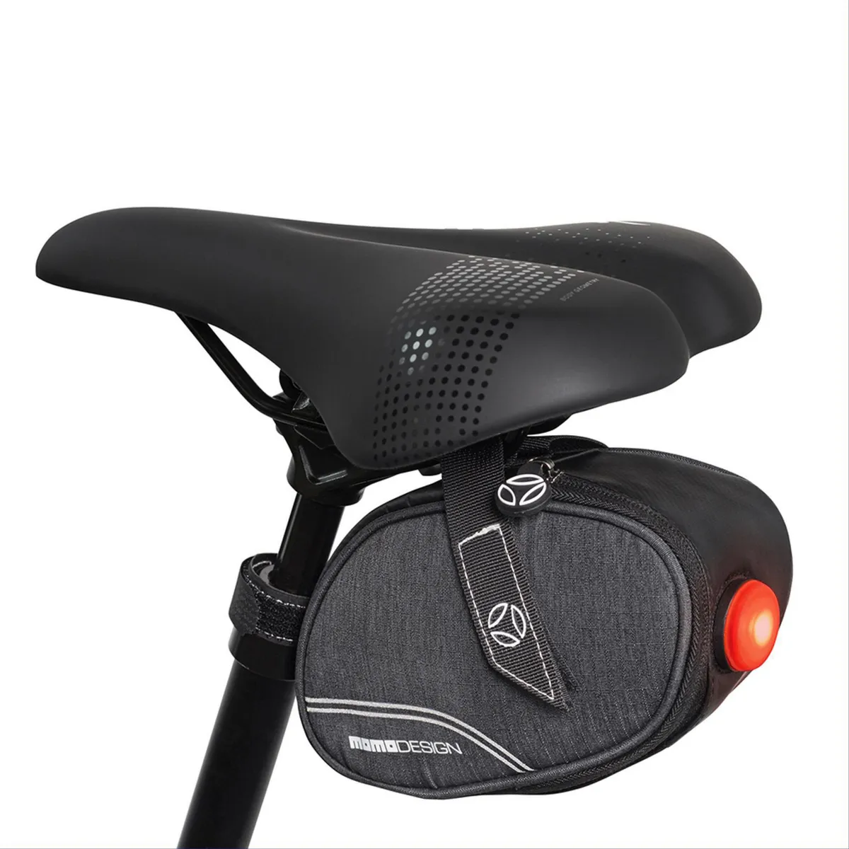 MOMO - Bolso de Asiento con Luz Para Bicicletas Momo Color Negro