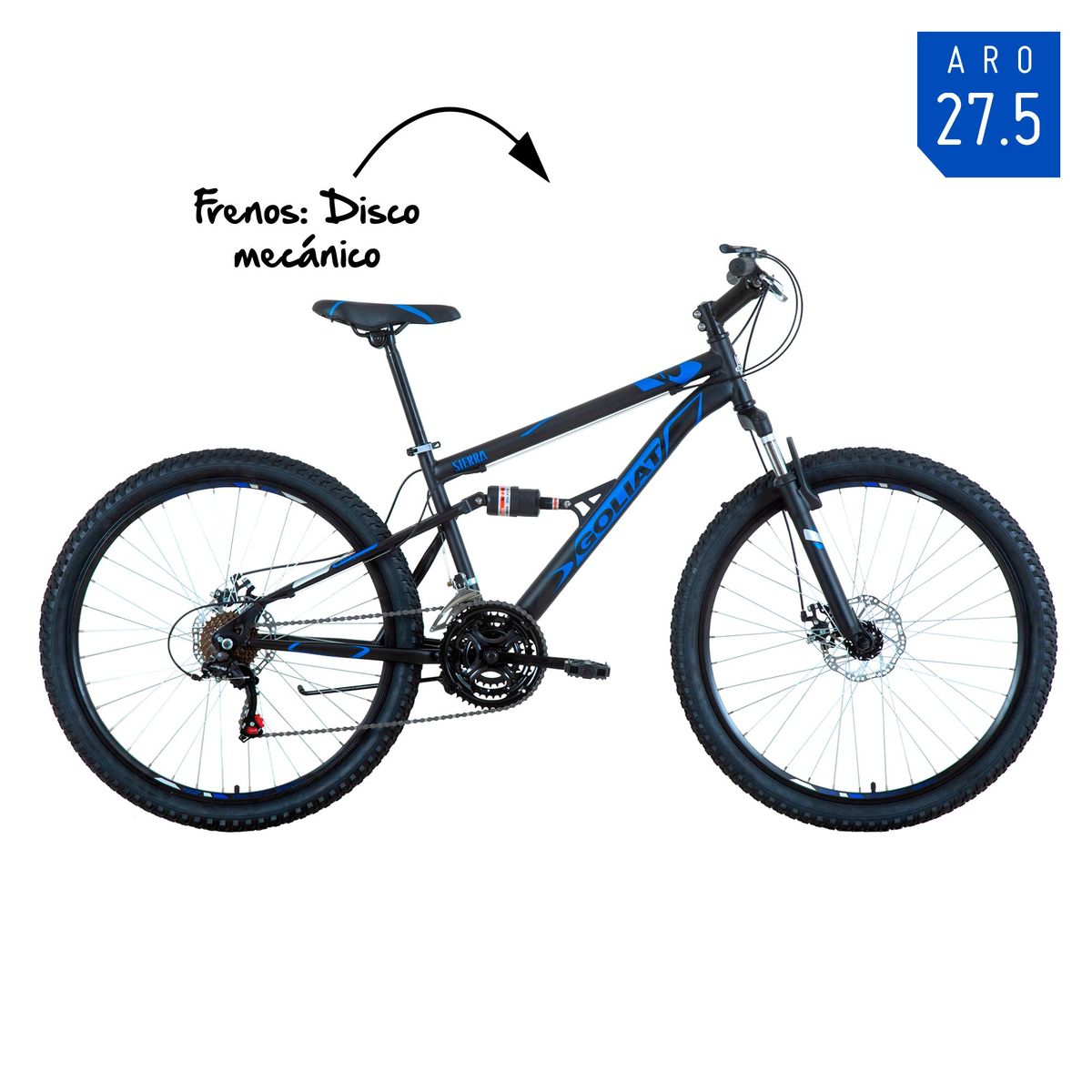 GOLIAT - Bicicleta Montañera Sierra Aro 27.5 Negro