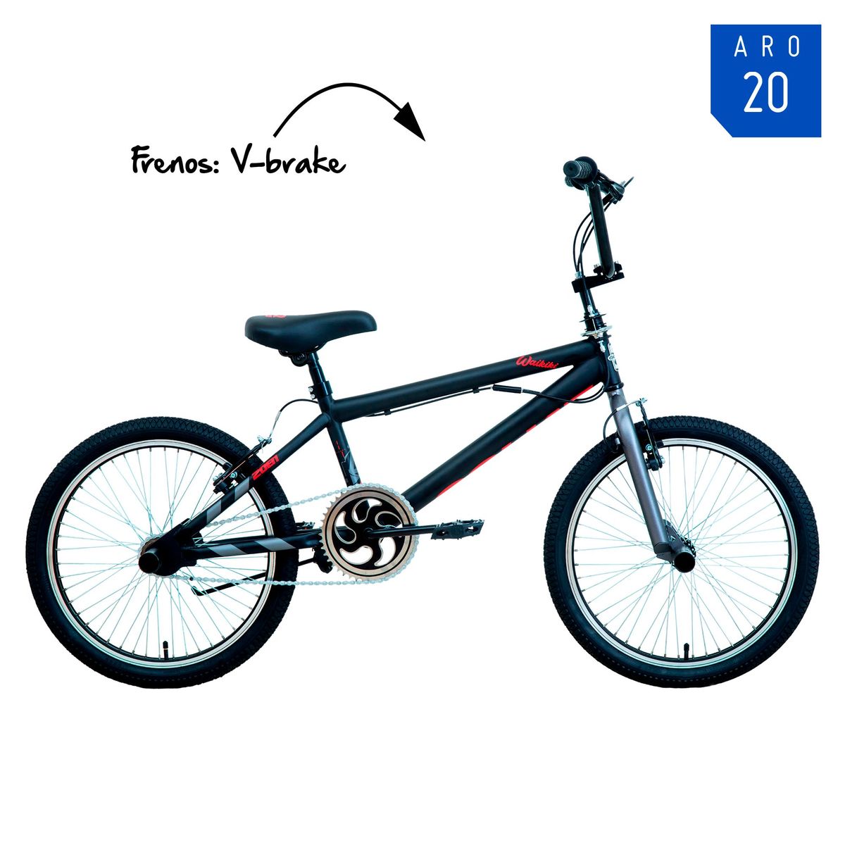 GOLIAT - Bicicleta Bmx Waikiki Aro 20 Negro/Rojo