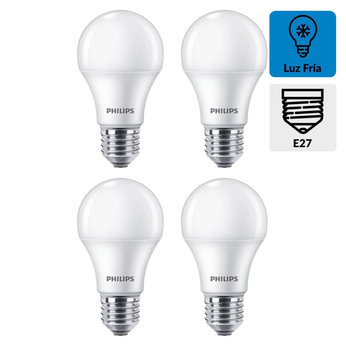 PHILIPS - Pack x4 Focos Led Ecohome 10W Luz Fría