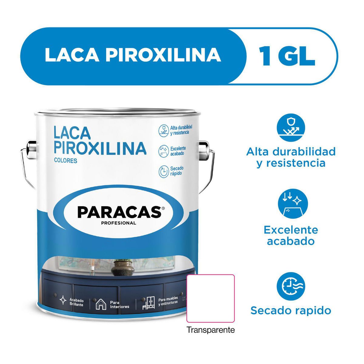 PARACAS - Laca Piroxilina mate Transparente 1 gl