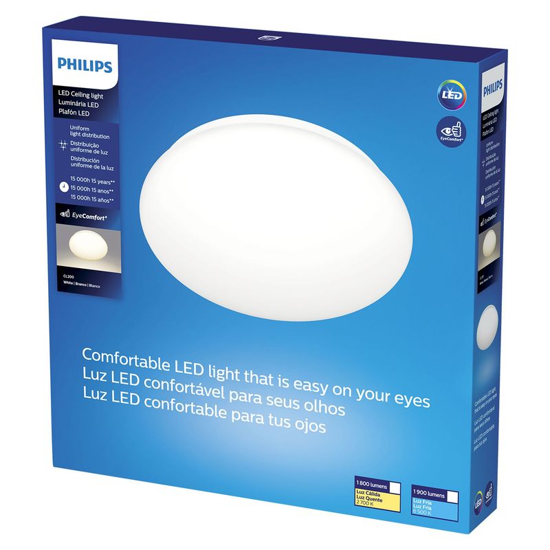 PHILIPS - Plafón Led Blanco 20W 240V Luz Cálida