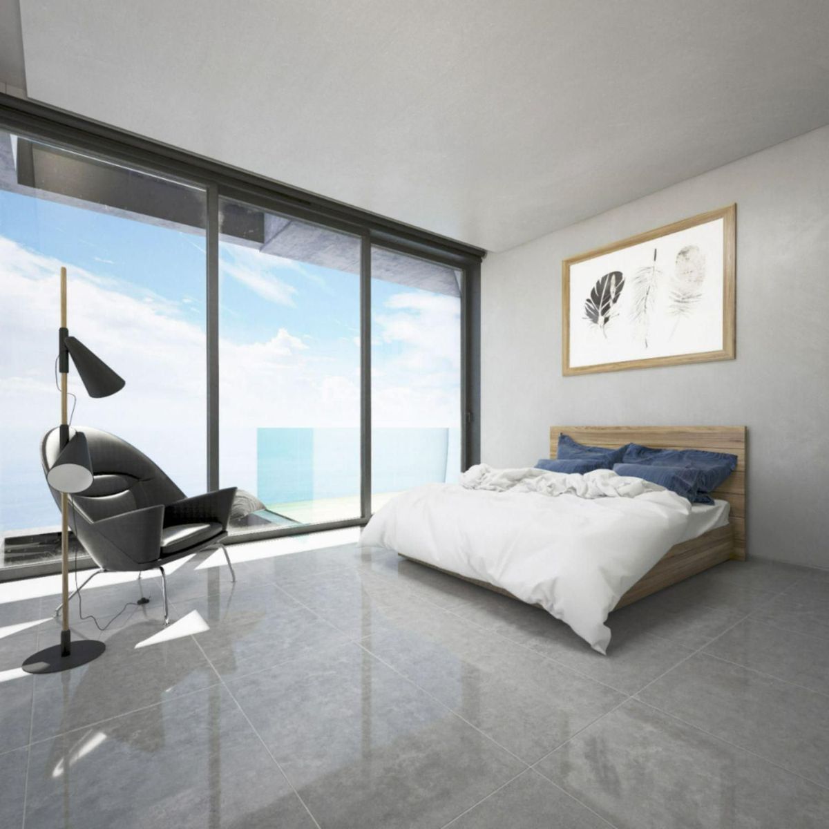 KLIPEN - Porcelanato Gris 60x60cm 1.44m2 Cementicio Brillante Always