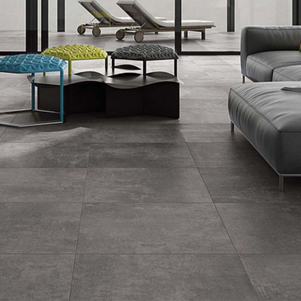 KLIPEN - Porcelanato Negro Cementicio 60x60cm 1.44m2 Always