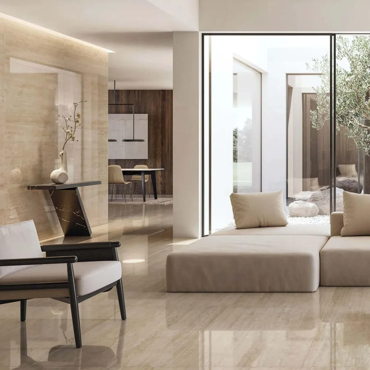 KLIPEN - Porcelanato Beige 60x60 Marmoladas Brillante 1.44 m2