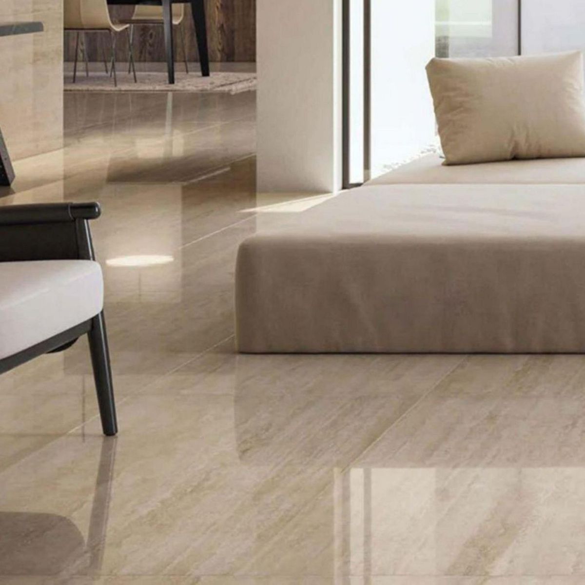 KLIPEN - Porcelanato Beige 60x60 Marmoladas Brillante 1.44 m2