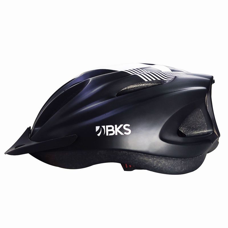 BKS - Casco bicicleta bmx profesional bks mtb h350 ruta Negro-Blanco