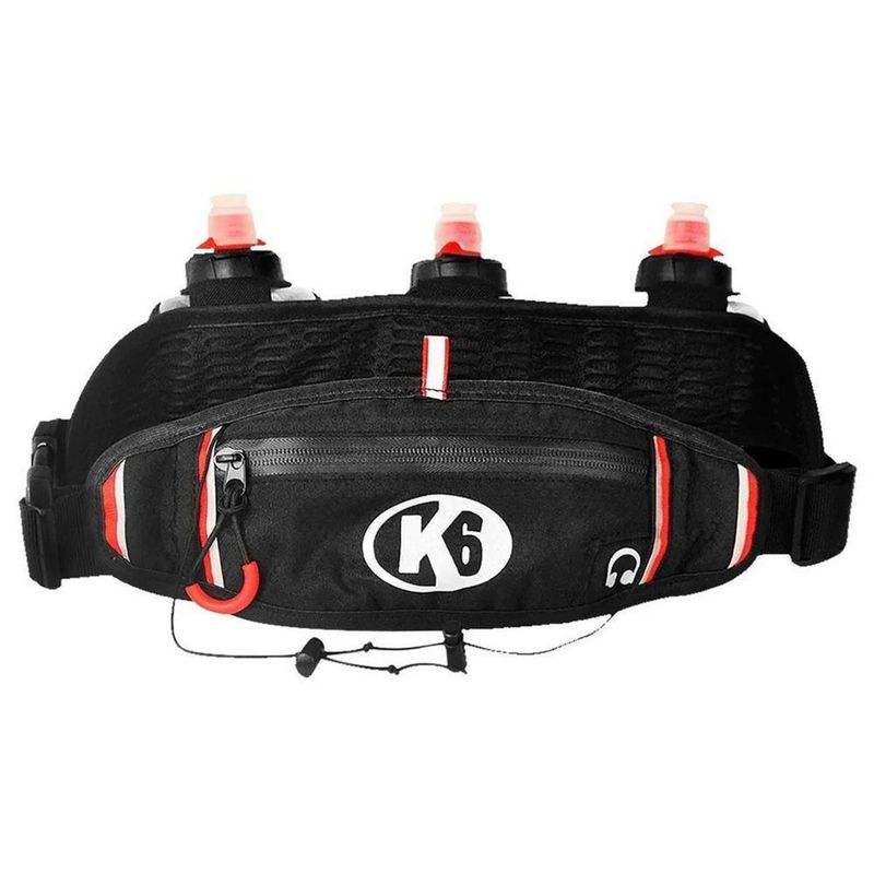  - Cinturón de Correr K6 3 Botellas Color Negro