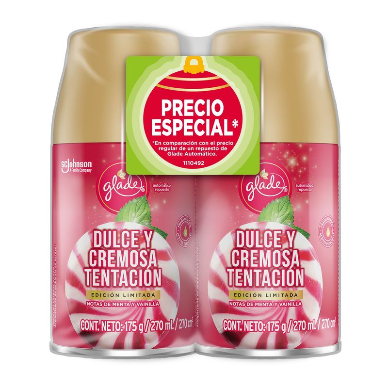GLADE - Repuestos Glade Dulce y Cremosa Tentación x2 unidades 270ml
