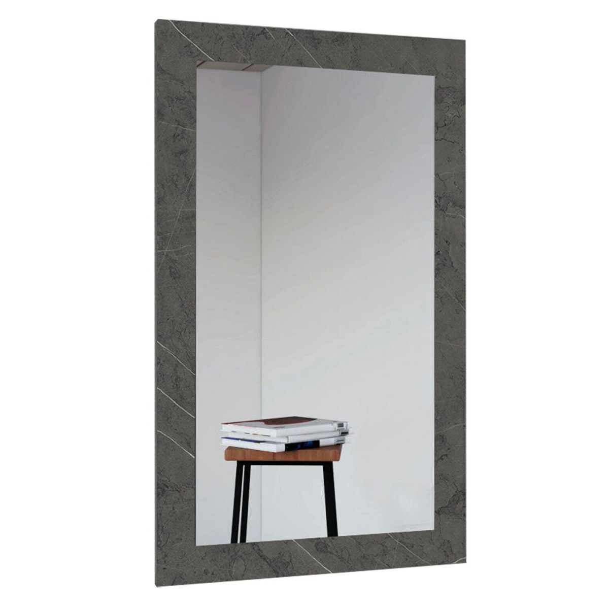 TUHOME - Espejo Decorativo Rectangular Marsala Art Z Piedra 100x60cm