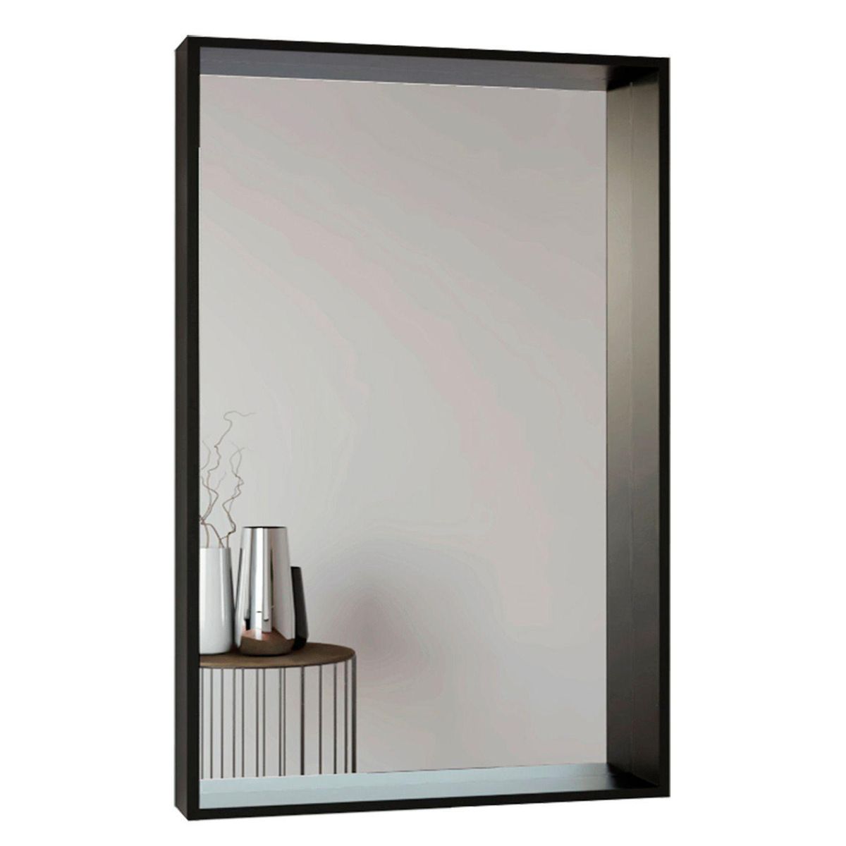 TUHOME - Espejo Decorativo Rectangular Trento Art Z Wengue 100x70cm