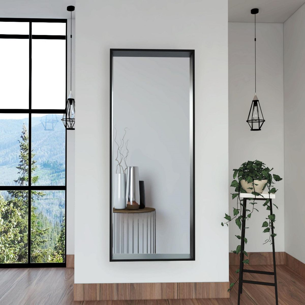 TUHOME - Espejo Decorativo Rectangular Trento Art Z Wengue 140x70cm