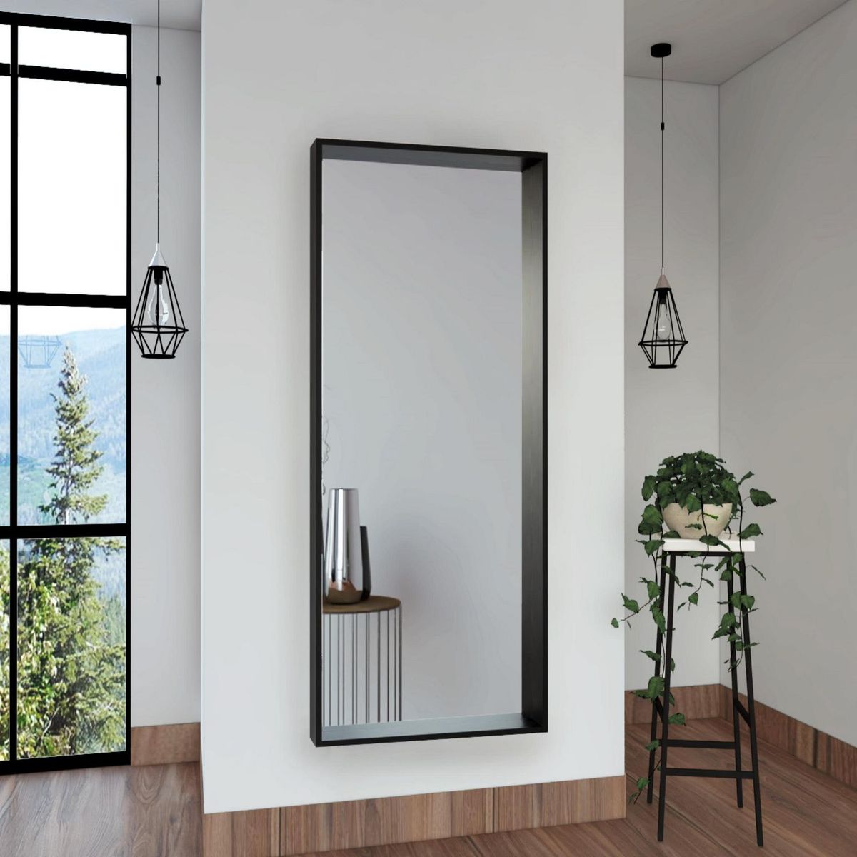 TUHOME - Espejo Decorativo Rectangular Trento Art Z Wengue 140x70cm