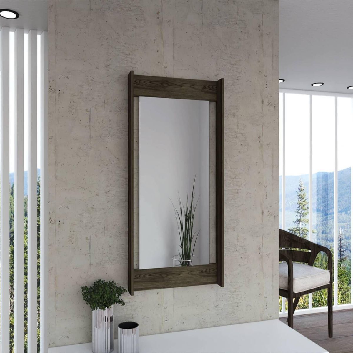 TUHOME - Espejo Decorativo Rectangular Scala Art Z Coñac 60x100cm