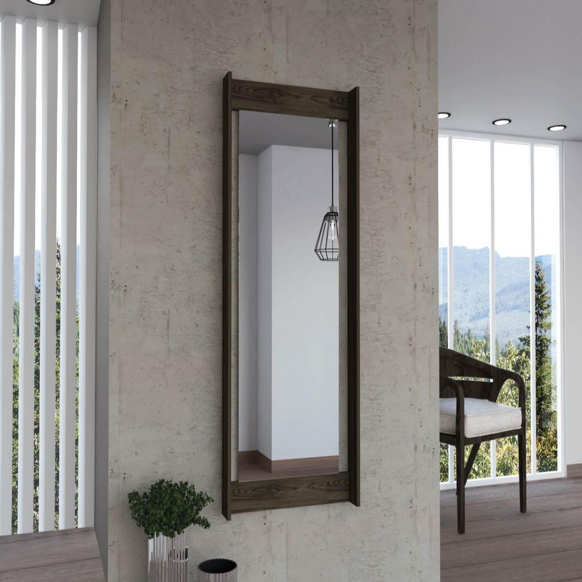 TUHOME - Espejo Decorativo Rectangular Scala Art Z Coñac 60x140cm