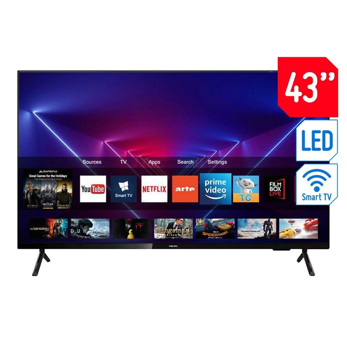 PHILIPS - Televisor Philips Smart TV 43" Full HD Borderless 43PFD6825