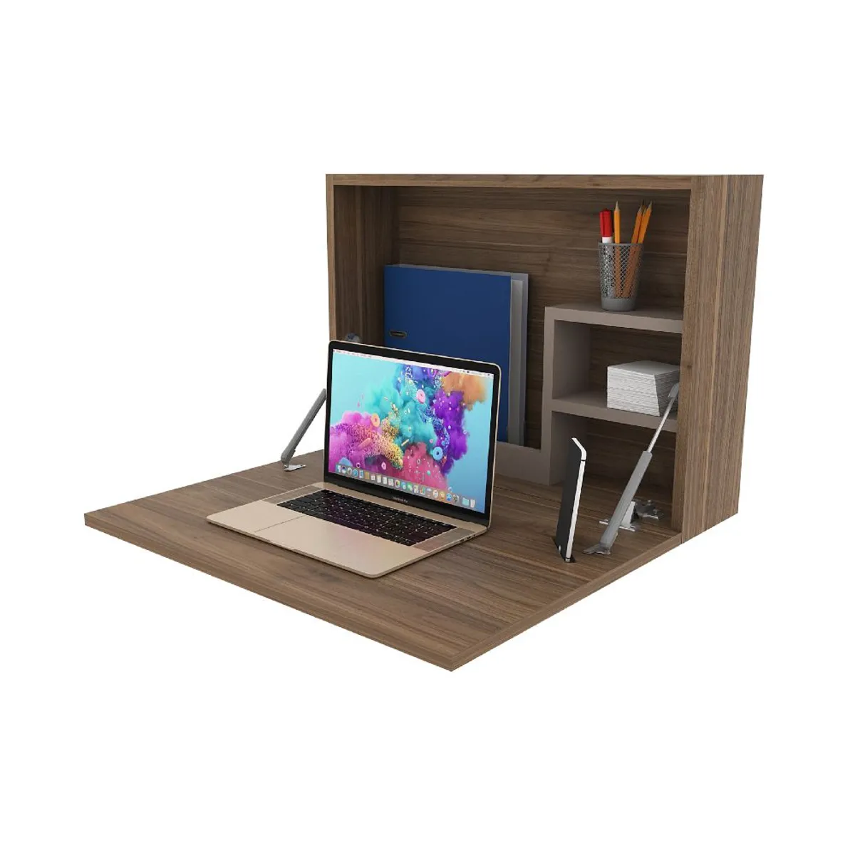 LUCANAS FURNITURE - Escritorio de Melamina Plegable Taupé