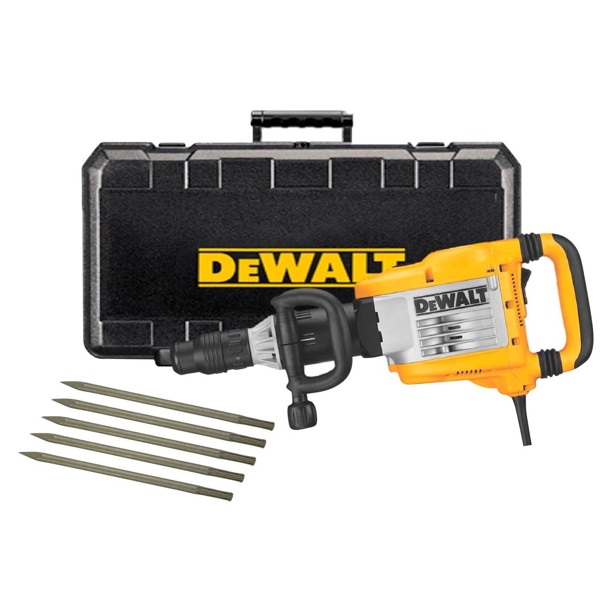 DEWALT - Martillo Demoledor SDS Max Eléctrico 1550W + 5 Cinceles Dewalt