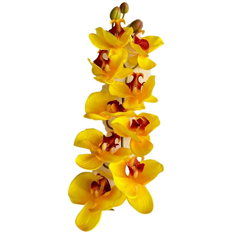 - Orquidea Artificial de Silicona Amarillo