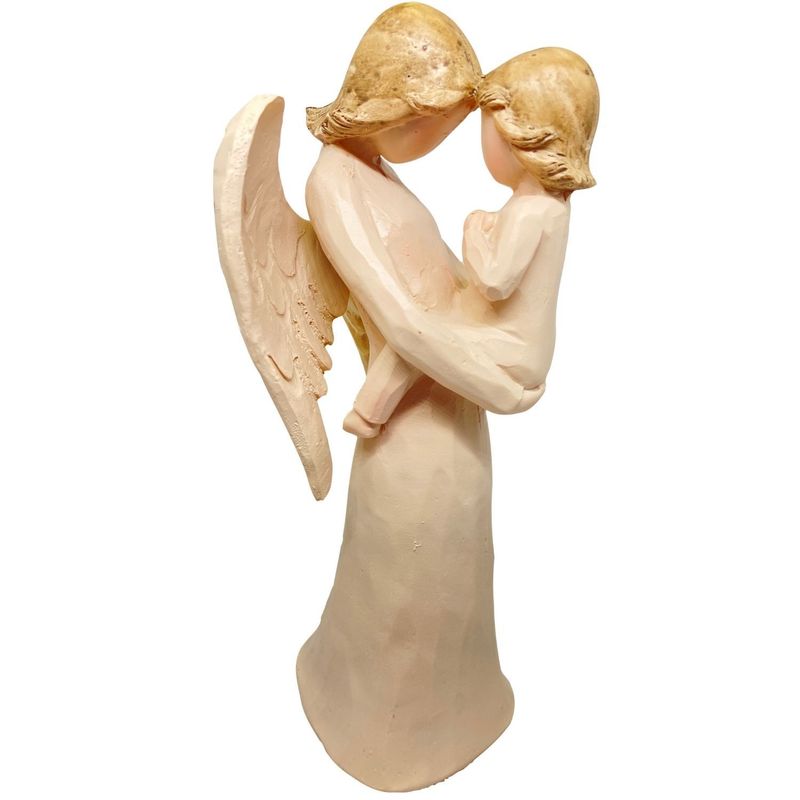  - Adorno Angel con Niño Cerámica 16cm
