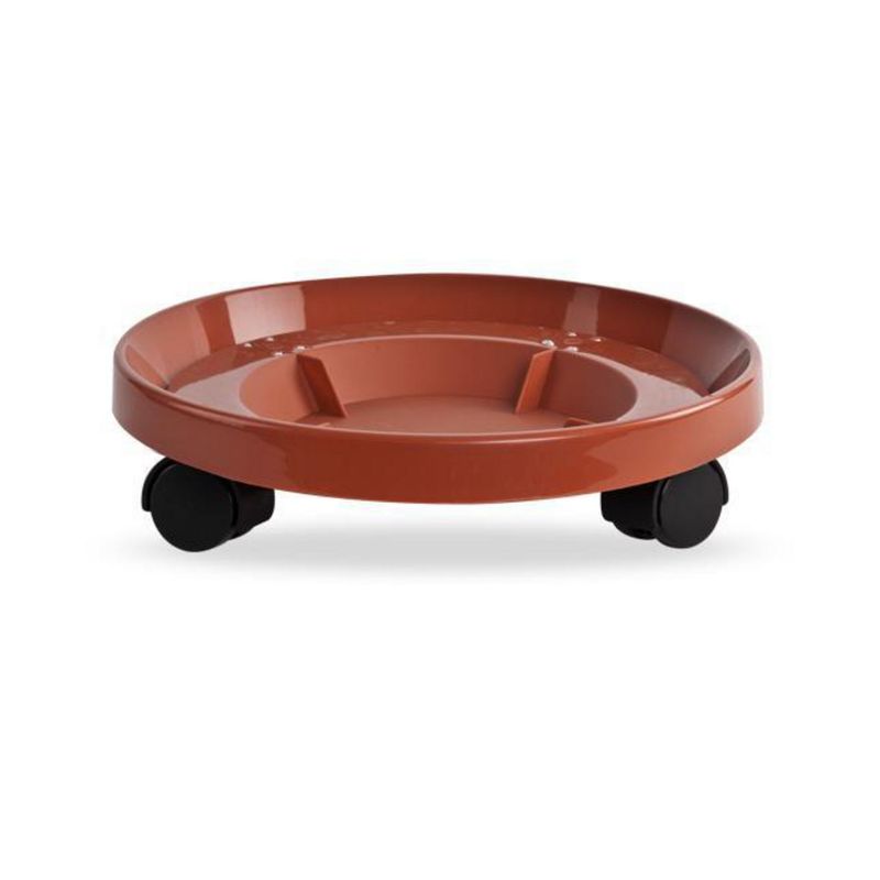 REYPLAST - Porta Macetas con ruedas Super Forte #12 CafÃ© 24.9x8.1cm