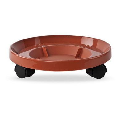 Porta Macetas con ruedas Super Forte #14 Café 34.7x8.1cm