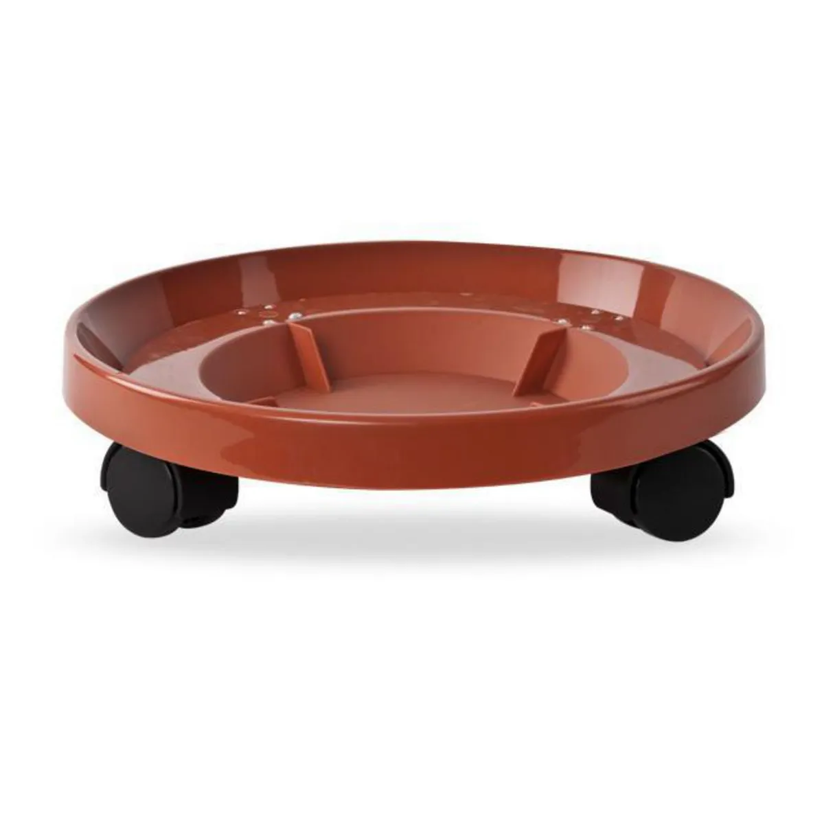 REYPLAST - Porta Macetas con ruedas Super Forte #14 Café 34.7x8.1cm