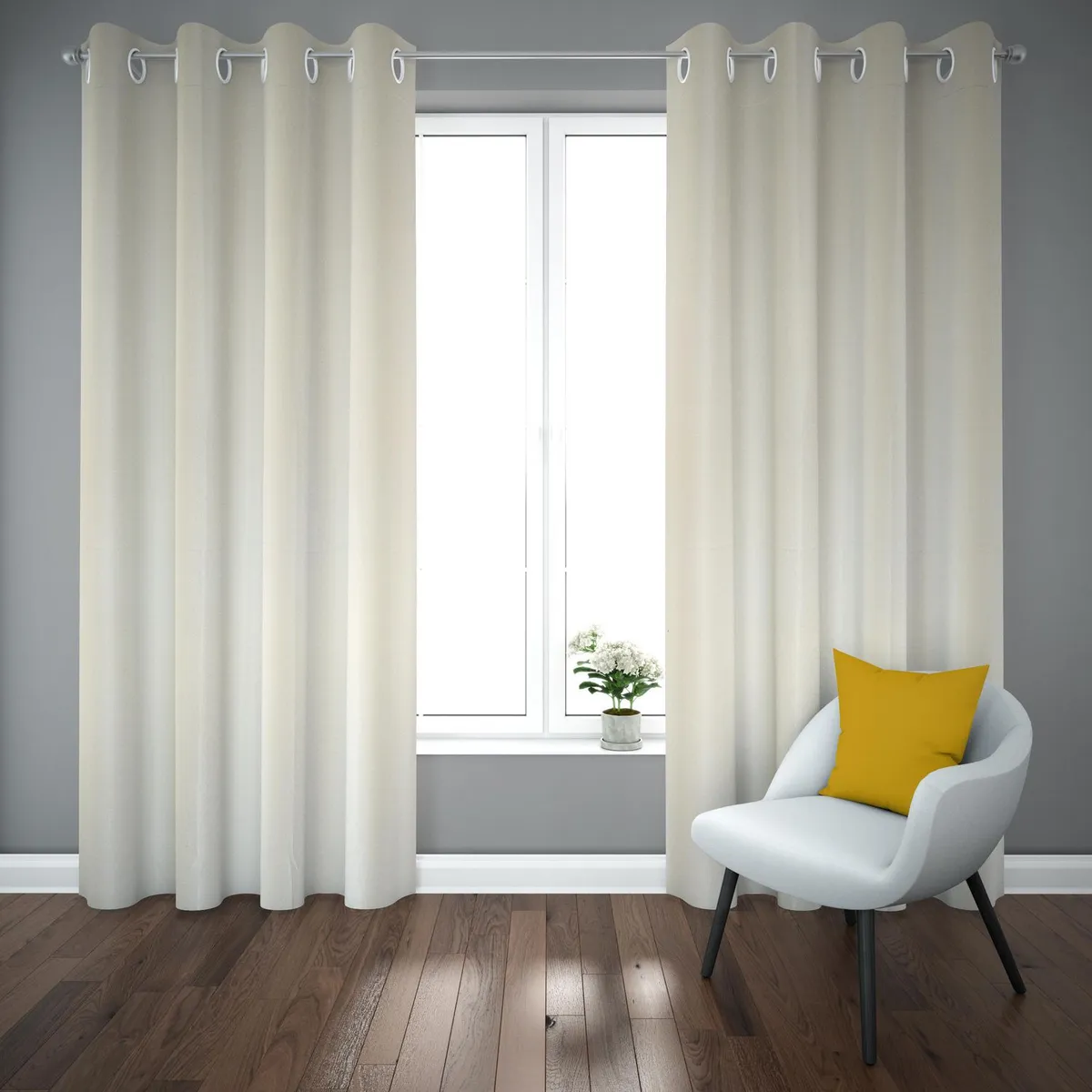 JUST HOME COLLECTION - Cortina de Tela Ojal Paris 20x10cm Perla