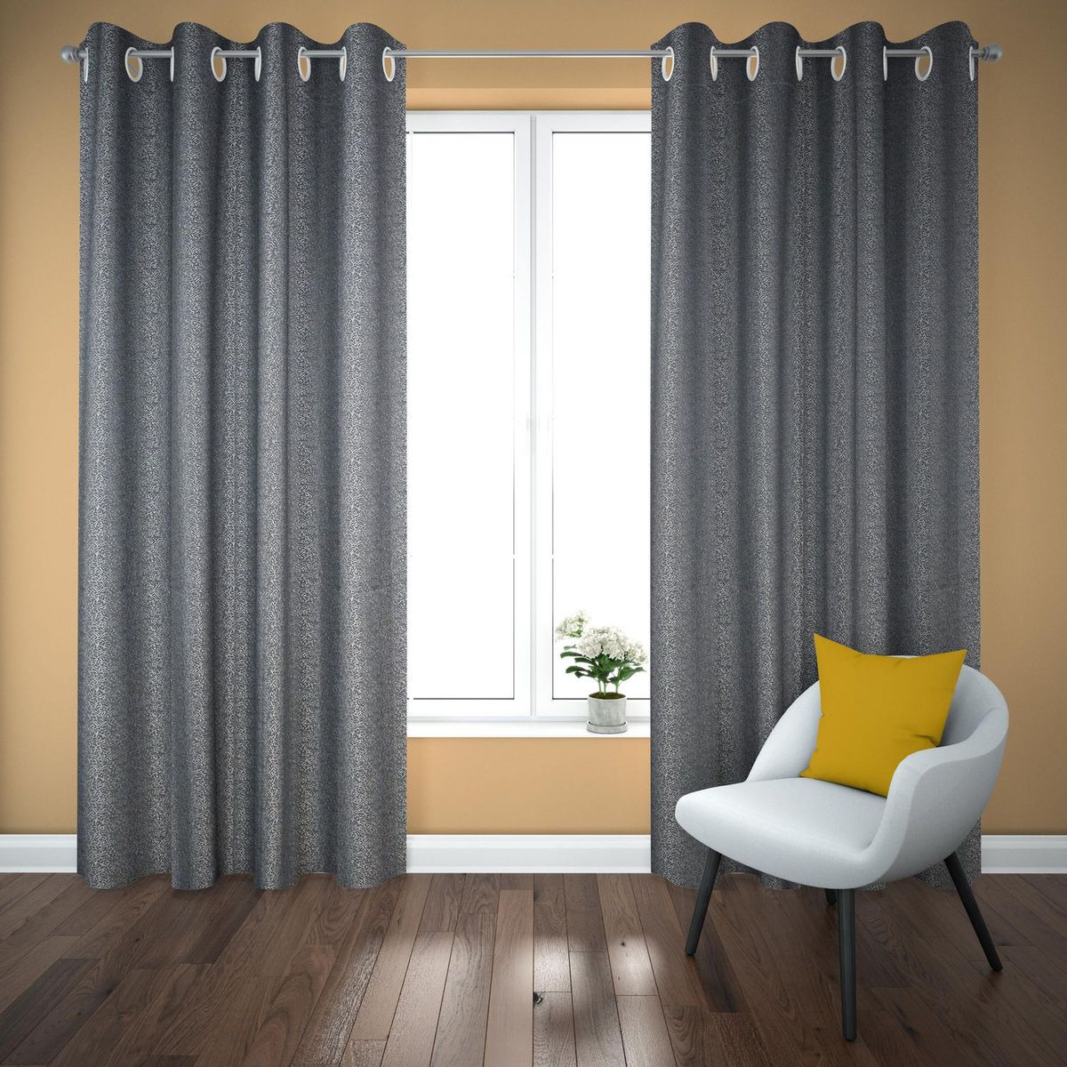 JUST HOME COLLECTION - Cortina de Tela Ojal Paris 20x10cm Gris